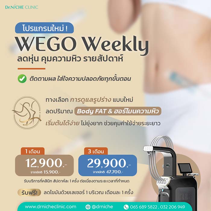 โปรแกรมลดน้ำหนัก Wego weekly ลดหุ่น คุมหิว รายสัปดาห์